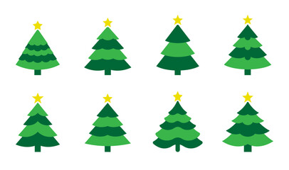 Christmas tree outline hand draw icon isolated on white