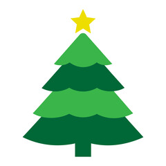 Christmas tree scalloped branches icon isolated on white