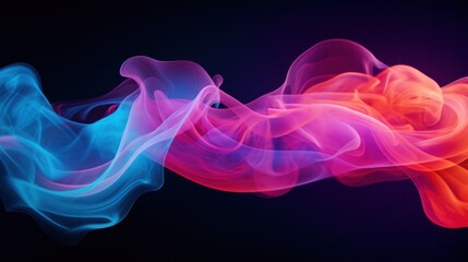 Fototapeta premium A swirling vortex of vibrant smoke in hues of neon pink, electric blue, and fiery orange