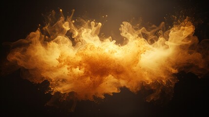 An explosion of golden smoke, its particles radiating warmth and light
