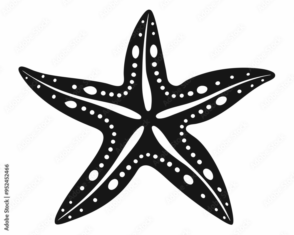 Poster Star Fish silhouette vector illustration