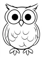 Fototapeta premium Coloring fun with a cute, simple owl design perfect for toddlers enjoying creativity and art time at home or in preschool