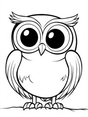 Obraz premium A charming owl coloring page designed for toddlers to explore creativity and simple art while enjoying an engaging activity