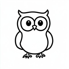 Fototapeta premium Engaging and simple owl coloring page designed for young children to explore creativity through art in a fun and playful way