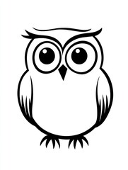 Fototapeta premium Fun and simple owl coloring page for toddlers, perfect for unleashing creativity and learning about animals at home or in preschool