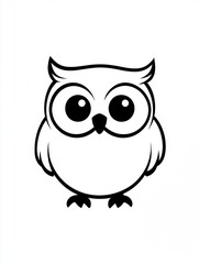 Fototapeta premium A delightful owl coloring page designed for toddlers, perfect for sparking creativity and imaginative play in young children