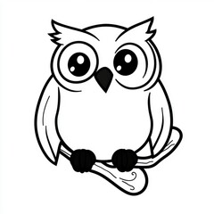 Obraz premium Delightful and simple owl coloring page perfect for a creative two-year-old to enjoy at home or in preschool, stimulating imagination while having fun