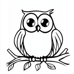Fototapeta premium Engaging and fun owl coloring page designed to delight toddlers and inspire creativity during a quiet afternoon activity at home