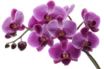 Obraz premium Close-up of Pink Orchid Blossoms with Buds