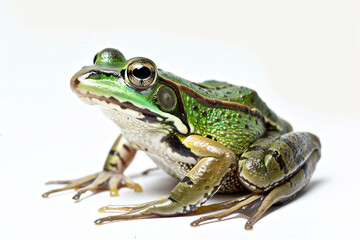 Obraz premium a frog with a green and black stripe on its body