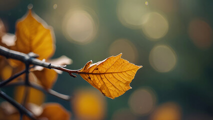 Obraz premium Autumn leaves on the ground, Defocused dry autumn leaves in nature. Ai generative