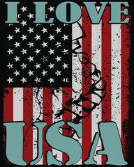 I love USA flag t shirt design