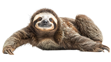 Sloth isolated on transparent background, PNG