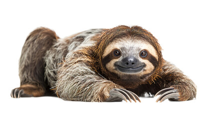 Fototapeta premium Sloth isolated on transparent background, PNG
