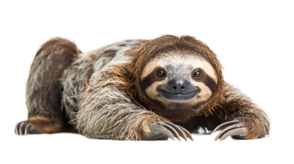 Sloth isolated on transparent background, PNG