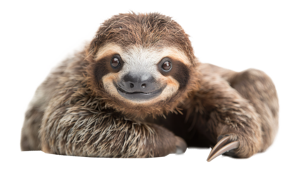 Sloth isolated on transparent background, PNG