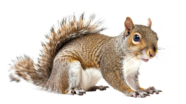 Squirrel isolated on transparent background, PNG