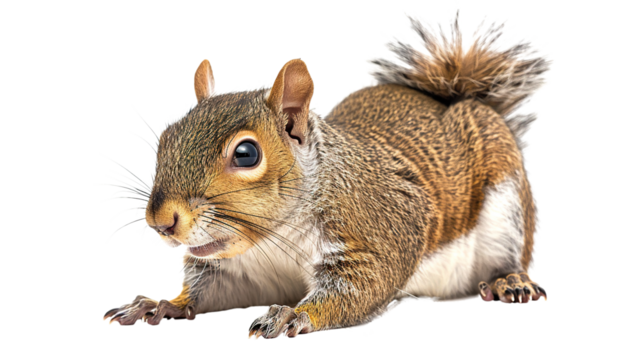 Squirrel isolated on transparent background, PNG