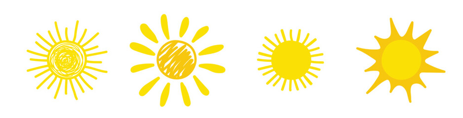Sun icon set. Vector illustration