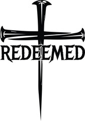 Redeemed typography t shirt design