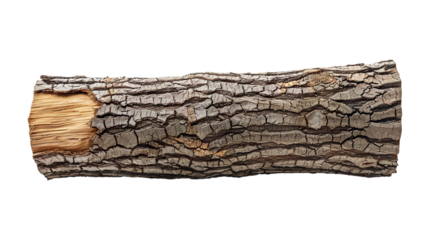 Tree log trunk isolated on transparent background, PNG