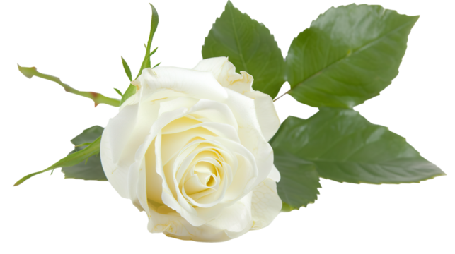 White rose isolated on transparent background, PNG - Powered by Adobe