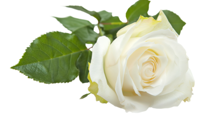 White rose isolated on transparent background, PNG