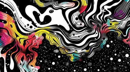 Vibrant Abstract Swirls in Beautiful Cosmic Colors Creating an Engaging Visual Experience