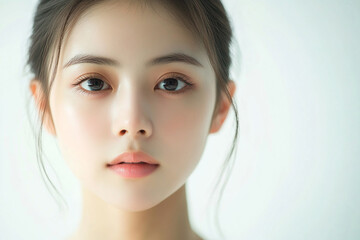 Naklejka premium Close up portrait of a woman