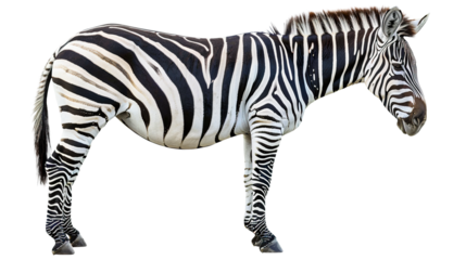 Zebra isolated on transparent background, PNG