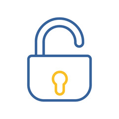 Unlock icon. Security, safety, encryption, privacy concept
