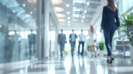 Blurred background. A team of business experts in a modern office that inspires productivity and collaboration