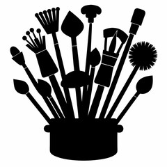 Brushes Black silhouette