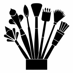 Brushes Black silhouette