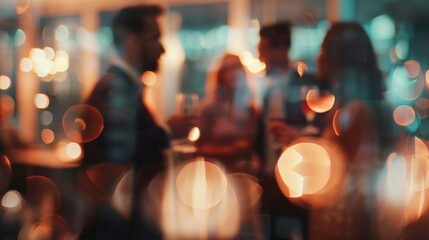 Blurred background. Networking Event with a Blurred Background and Soft, Ambient Lights for Perfect Atmosphere