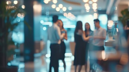 Blurred background. Join us for a networking event with an elegant ambiance and engaged professionals