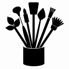 Brushes Black silhouette