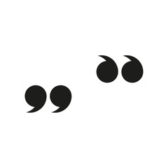 The quotation mark icon. A simple flat vector illustration on a white background