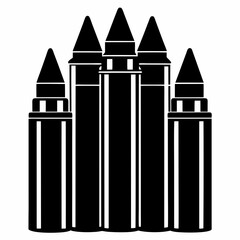 Crayons Black silhouette