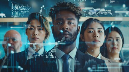 Diverse professionals thriving in an innovative techdriven environment for collaboration