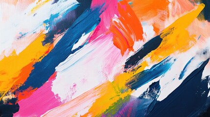 A collection of abstract brush strokes in bold, contrasting colors on a canvas, representing artistic freedom