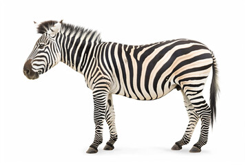 Fototapeta premium a zebra standing on a white surface with a white background