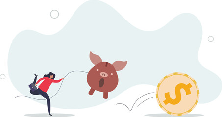 Best investment, money working for you or mutual fund return, savings or wealth management, searching for yield concept.flat design with people.