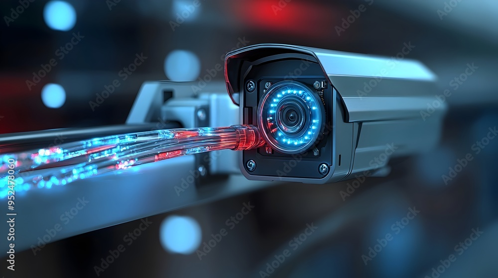 Poster secure surveillance cctv with lan connection for comprehensive monitoring