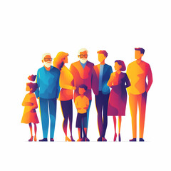 Fototapeta premium Glowing Abstract Grandparents and Grandchildren Playing concept as A dynamic digital art banner featuring glowing abstract icons of grandparents and grandchildren playing together. The design radiates