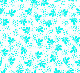 Floral pattern in green tones on a white background.Seamless pattern.