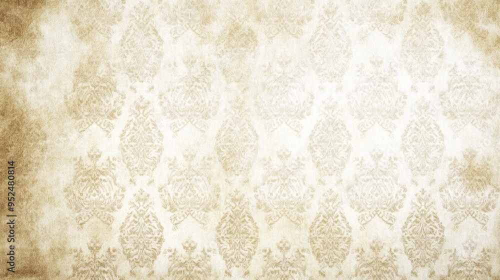 Poster a classic victorian wallpaper featuring ornate patterns of roses and vines in soft, muted colors. th