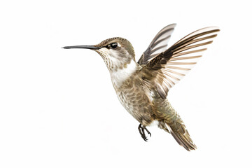 Fototapeta premium a hummingbird flying in the air with its wings spread