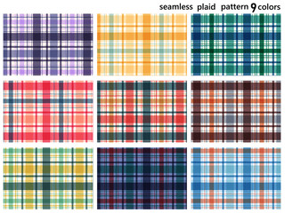 手描きチェック柄のシームレスパターン