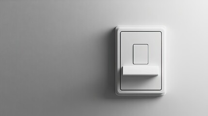 Fototapeta premium Modern white light switch on wall. This photo can be used for websites, blogs, or social media posts about home improvement, technology, or design.
